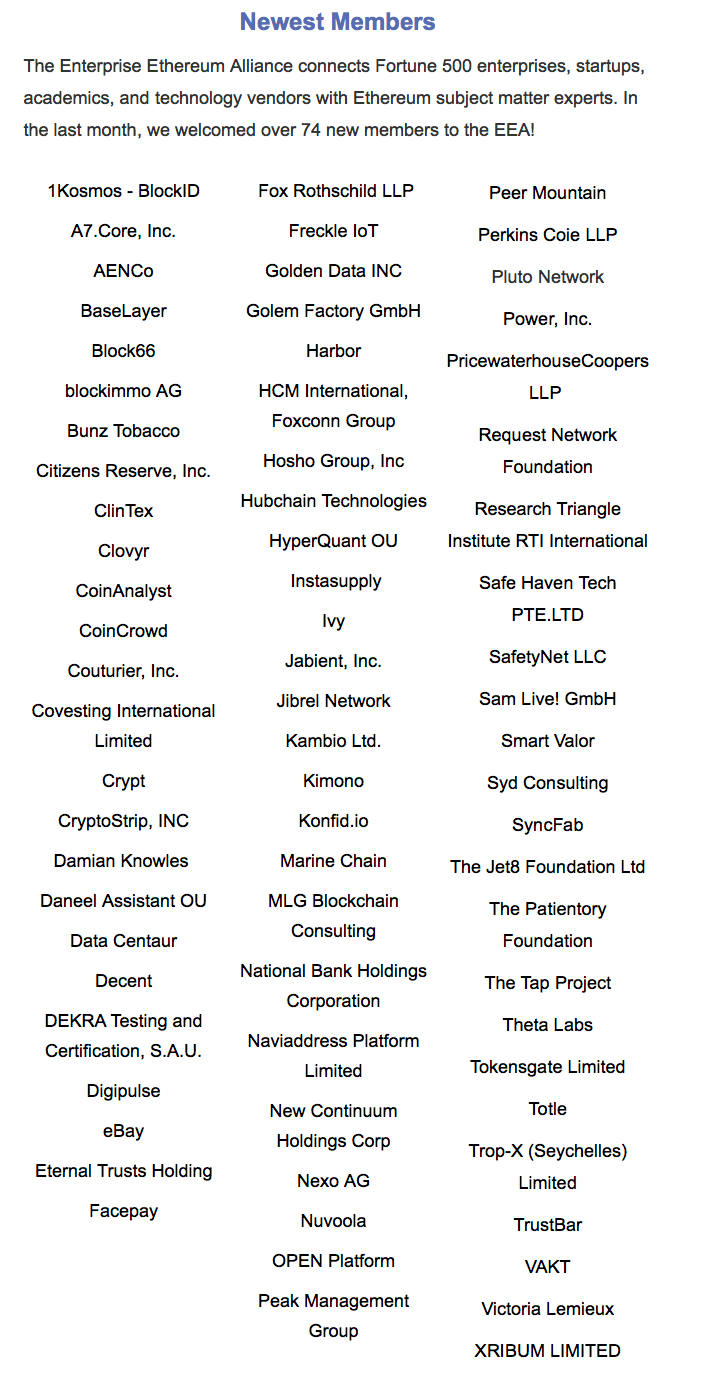 eBay, Foxconn, PwC Join Enterprise Ethereum Alliance eBay, Foxconn, PwC Join Enterprise Ethereum Alliance