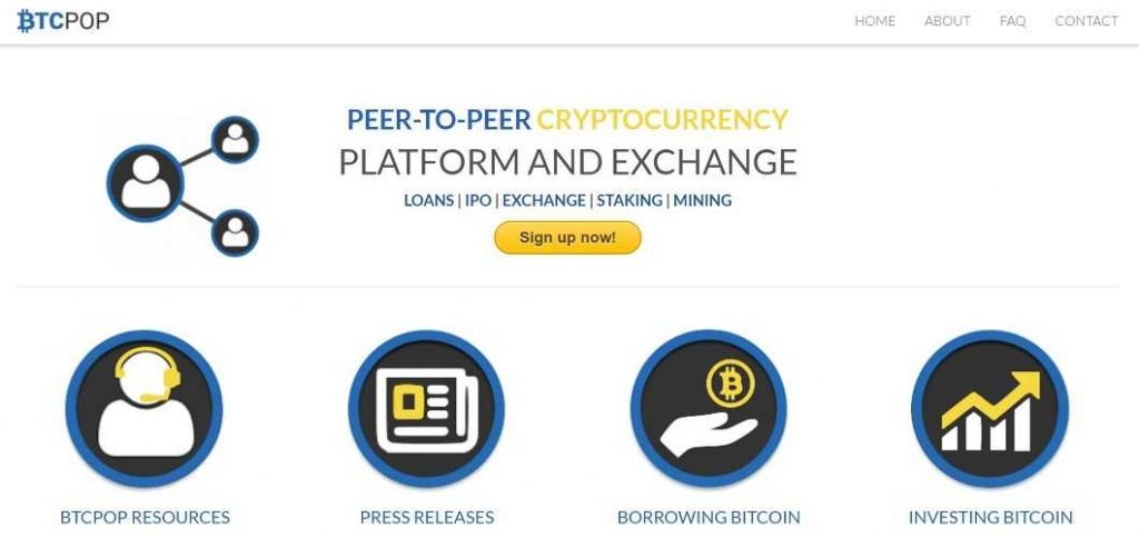 BTCpop review: Bitcoin Loans BTCpop Review: BTCpop's homepage